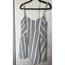 Market & Spruce Striped Linen Blend Mini Dress Pockets Sleeveless Casual XL