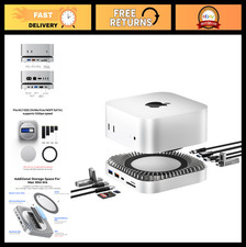 Aluminum Docking Station for Mac Mini M4/M4 Pro 2024, 4K HDMI Hub, 10G USB-C/A,
