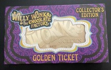 Willy Wonka Golden Ticket Metal Plaque Limited Edition Of 5000 Numbered w/stand