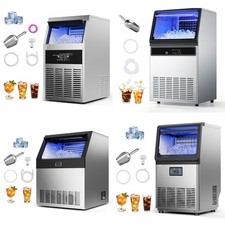 Uimoso 80/100/130/160/200/360lbs/24h Commercial Ice Maker Ice Cube Machine