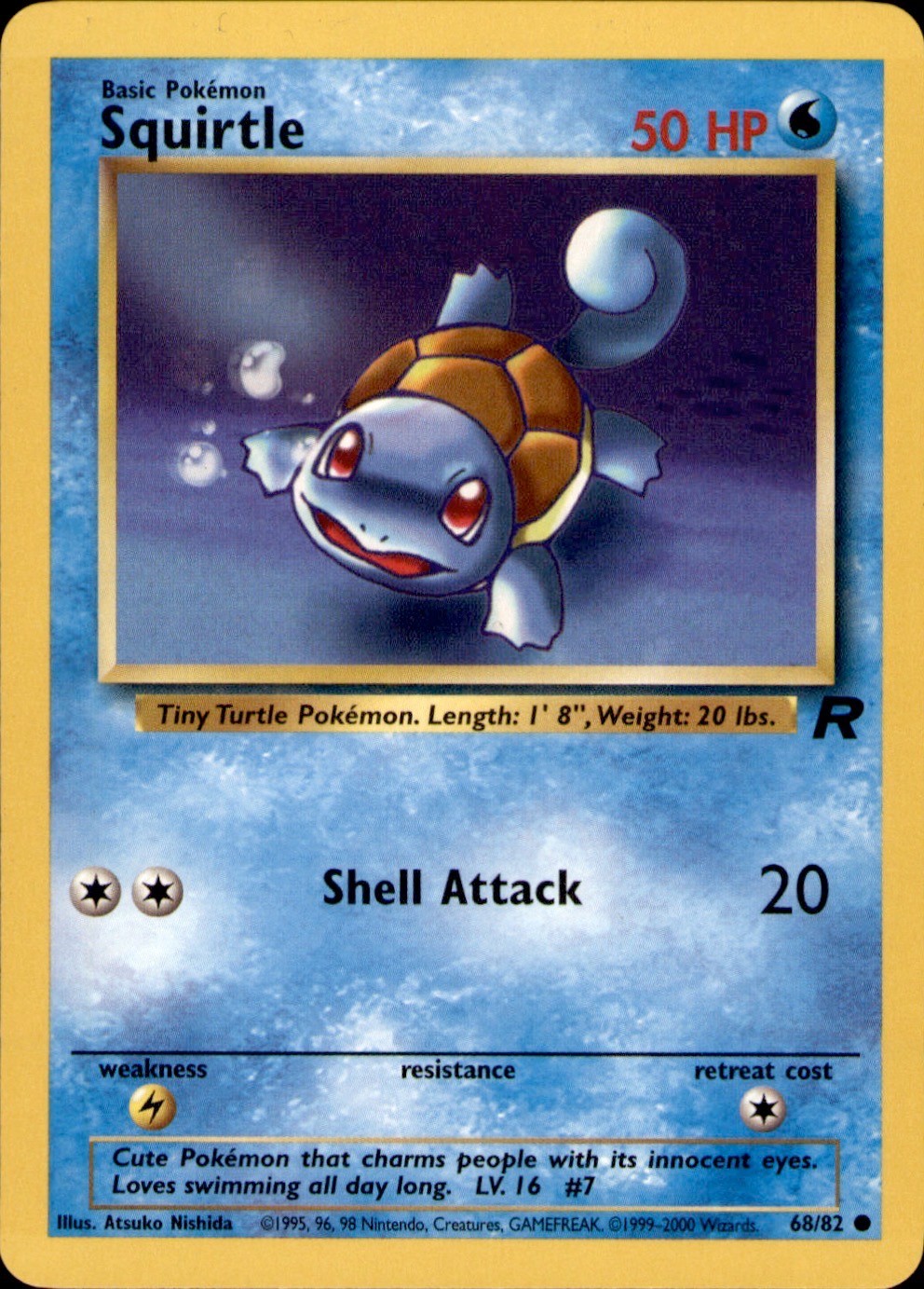 Squirtle Team Rocket 2000 68/82 Common Pokemon NM
