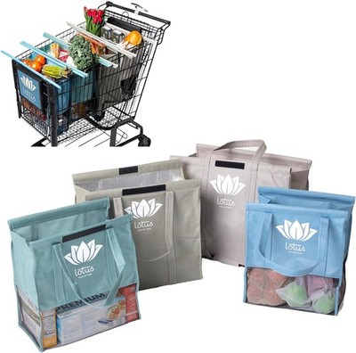 Lotus Earth Tone Trolley Reusable Shopping Bags (4-Pack)   Detachable & Reusable