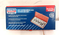 SEALEY AK620 9PCE 1/2" DRIVE HEX SOCKET BIT SET  5 - 17MM