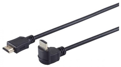 HDMI-Kabel 4K, einseitig gewinkelt, vergoldet, High Speed mit Ethernet, schwarz