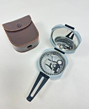 Vintage Pocket Transit Surveyor Compass With Case - Made in Japan