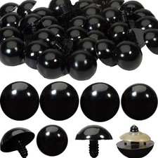 Zhbrchz 80pcs 24mm Black Large Plastic Safety Eyes with Washers