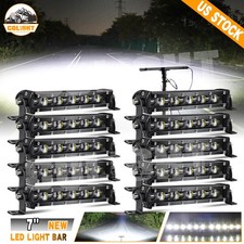 7inch Ultra Slim Singlerow Led Light Bar Spot Beam For 4x4 Truck Atv Utv Offroad