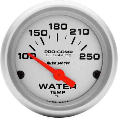 #ad Auto Meter 4337 Ultra Lite Electric Water Temp Gauge 100 250°F 2 1 16quot; Silver $59.85