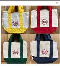 Trader Joe’s Mini Canvas Reusable Tote Bags Colorful Canvas Tote Bag 4 Colors