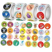 2000pcs Teacher Motivational Stickers for Kids  Students 4Roll Home Animal