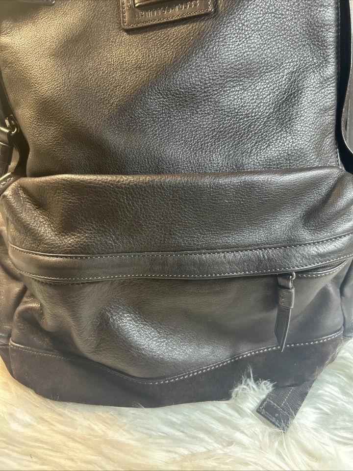 Coach Mens Backpack Y2K  Calf Leather  Large Brown Suede Bottom Soft! 17x11! - Image 4 of 4