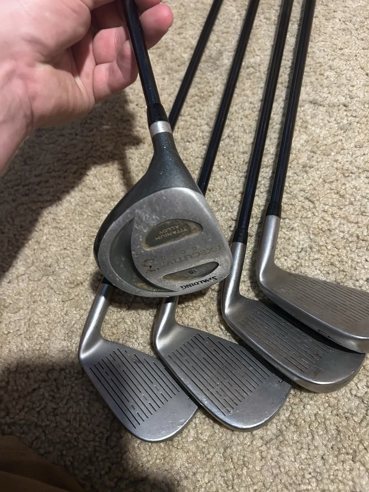 Spalding Executive Left Handed Golf Set 4,5,7, P And 3 Wood - Image 3 of 4