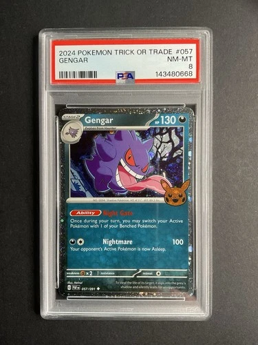 Gengar 057 PSA 8 2024 Pokémon Trick Or Trade Holo