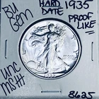 1935 BU GEM LIBERTY WALKING SILVER HALF UNC MS+++ U.S. MINT RARE COIN 8625