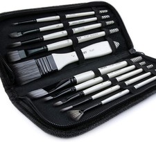 Artify Paint Brush Set 10 Pieces Paint Brushes For Acrylic Painting With Case Ny