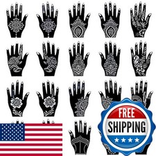 XMASIR Henna Tattoo Stencil Kit/Temporary Tattoo Template Set 20 Sheets, Indian