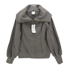 NWT VARLEY Vine 1/2 Zip Sweatshirt Ottoman Ribbed Deep Charcoal Gray SMALL