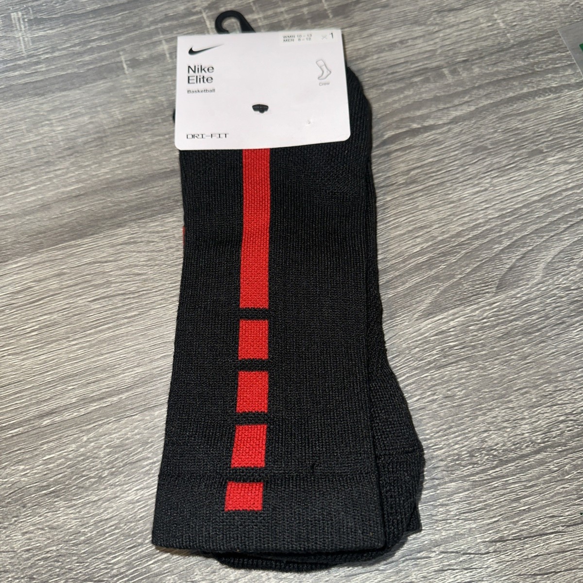Nike Men’s Elite Crew Socks Black And Red Size L 8-12