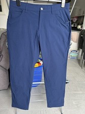 Mens Adidas Adicross Navy Blue Casual Golf Trousers 5 Pocket Design Size W34 L29