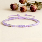Lavender Amethyst 3mm Crystal Gemstone Beads Dainty Healing Bracelet Gift