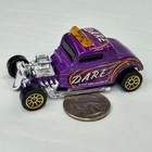 Vintage 1997 D.A.R.E. Police Car Purple 1933 Ford Coupe Matchbox Collectible