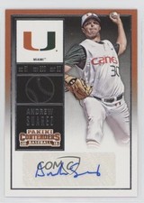 2015 Contenders College Ticket Andrew Suarez (White Jersey Blue Ink) Auto 14md