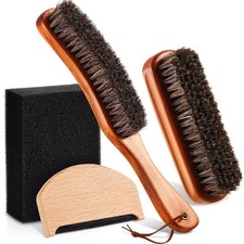 4-Piece Horsehair Felt Hat Cleaning Brush Kit for Cowboy Fedora Baseball Caps
