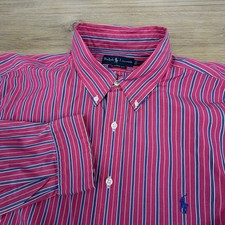 Polo Ralph Lauren Classic Fit Pink Blue Men  s XL 17.5 Button Down Shirt