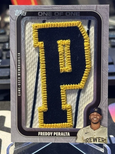 2025 Topps Series 2 Freddy Peralta In The Name Relic Card 1/1 Game Worn Brewers - Picture 1 of 2