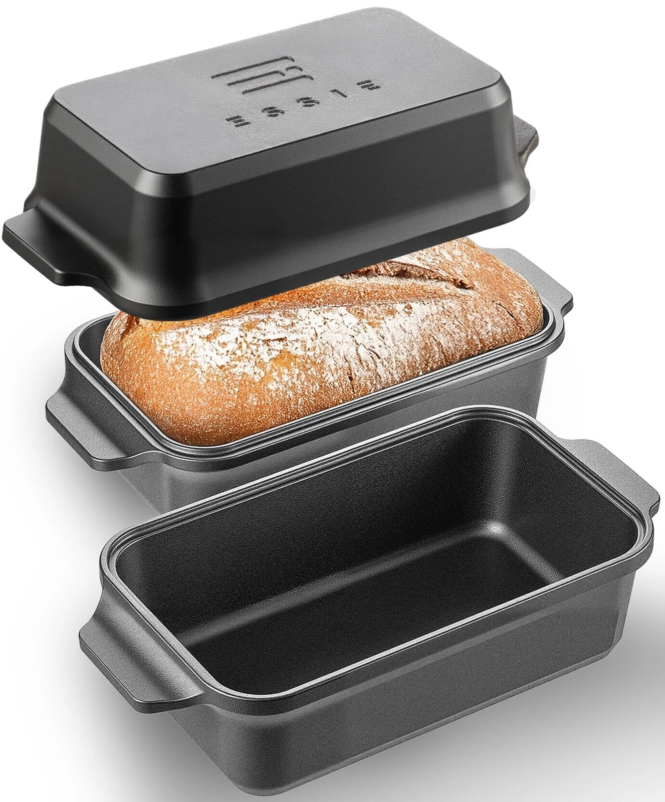Cast Iron Loaf Pan with Lid, 9×5 Dutch Oven for Sourdough Bread Baking, Dutch...