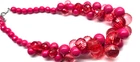 Pink Acrylic Beaded Necklace Vintage
