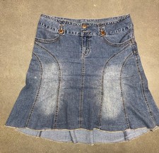Rewind Pleated Y2K Denim Women  s Skirt Size 11