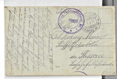 AK Festungs-Luftschiffer -Trupp Nr. 1   5. Bayer. Inf. Div. Foto 4.8.1915