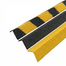 Heavy Duty Anti Slip Stair Nosing GRP Step Edge Trim 55 x 55mm Yellow Hazard
