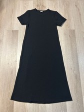 dip Black Short-Sleeve Crewneck Midi Maxi Style T Shirt Dress Sz Small
