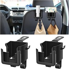 Car Headrest Cup Holder for Back Seat, 2PCS 3 in1 Multifunctional Vehicle Backse