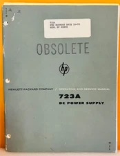 HP 723A-901 Model 723A DC Power Supply Operating & Service Manual.