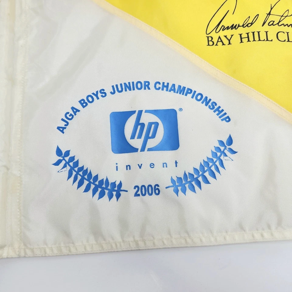 Arnold Palmer Bay Hill 2006 AJGA Boys Junior Championship Autografiado Prendedor Bandera Foto 3 de 4