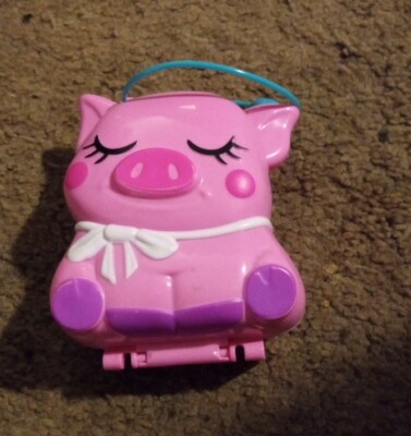Polly Pocket On The Farm Piggy Compact Pet Dolls Pets Llama Goat Has Damage