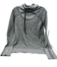 Under Armour Threadborne Shirt Women's Size Small Top Heatgear Gray Cowl Neck