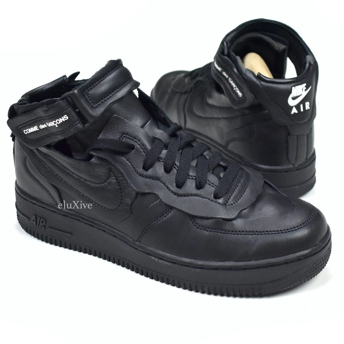 NWT Comme des Garcons Nike Air Force 1 Mid AF1 CDG Black Men s 9.5 DS AUTHENTIC