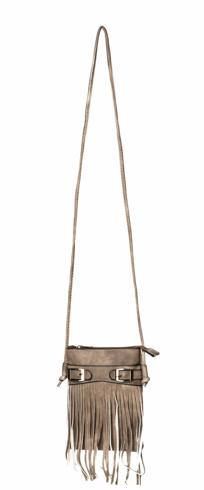 Damen Umhängetasche Tasche mi Fransen und Schnalle Crossbody Schultertasche - Bild 3 von 4