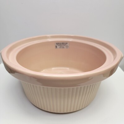 Rival Crockpot 3355 CERAMIC CROCK INSERT ONLY Pot 5 qt Slow Cooker Pink ...