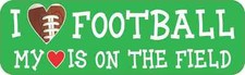 10in x 3in I Love Football Vinyl Sticker