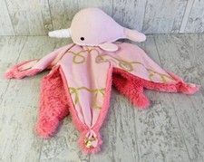 Cloud Island Narwhal Lovey Security Blanket Pink Gold
