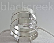 925 Sterling Silver Lady's Tapered Bands Ring 20 mm Size 6 / 7 / 8