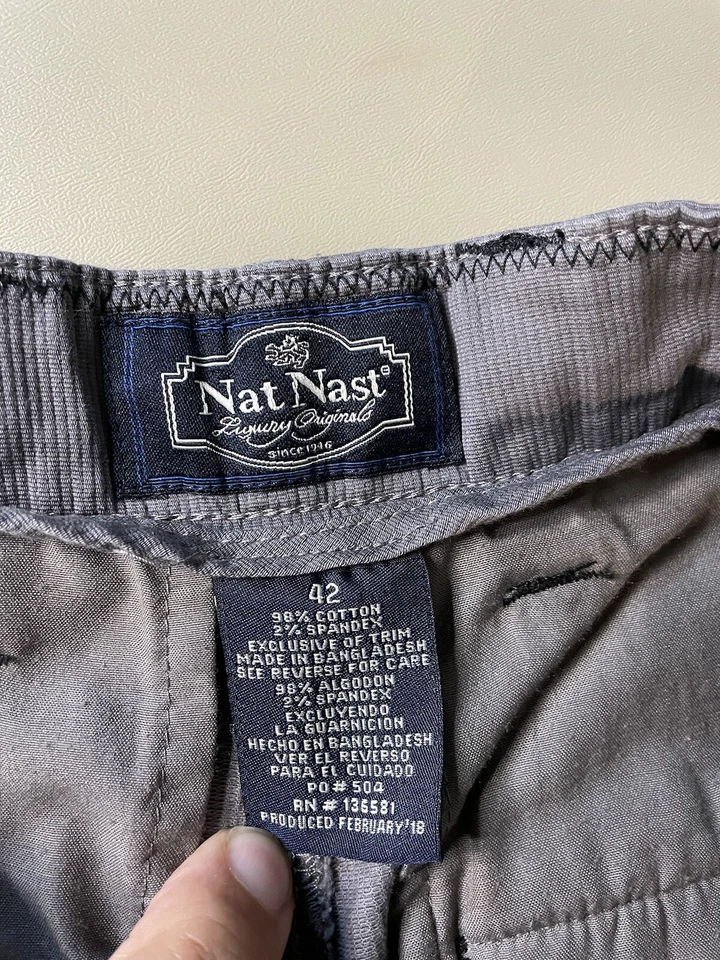 Nat Nast Cargo Shorts Mens  Size 42 Gray Stretch - Image 4 of 4
