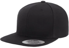 YUPOONG CLASSICS PREMIUM SNAPBACK CAP 6089 ADJUSTABLE HAT - BLACK (LOT OF 12)