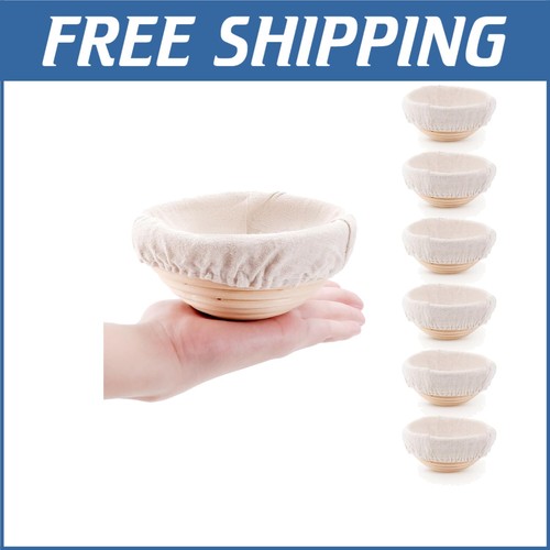 Natural Rattan Proofing Baskets Set of 6 for Perfect Sourdough & Artisan Bread