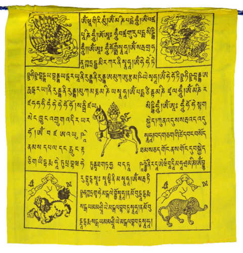 Tibetische Gebetsfahnen Länge 5,5m - 5er Set Original Tibetan Prayer Flags Nepal - Bild 2 von 6